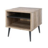 150220266991a4ffa9c49.jpeg Carly 22 Inch Side End Table, Tapered Legs, 1 Shelf, Light Brown and Gray
