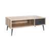 Carly 47 Inch Coffee Table, Tapered Legs, 1 Drawer, Light Brown and Gray