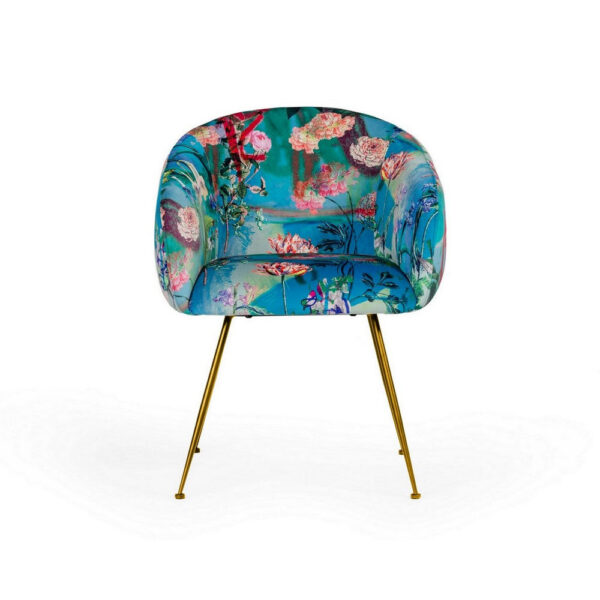 150220266991a5248f63d.jpeg 25 Inch Dining Chair, Floral Design, Gold Legs, Blue Velvet Upholstery