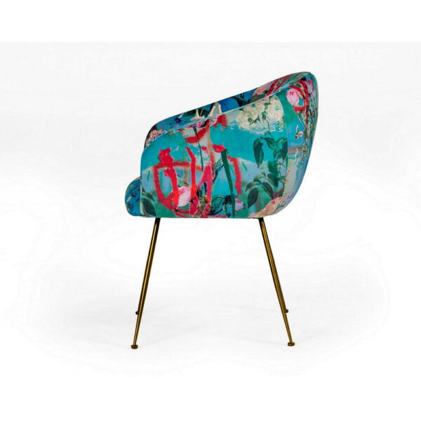 150220266991a526e75d9.jpeg 25 Inch Dining Chair, Floral Design, Gold Legs, Blue Velvet Upholstery