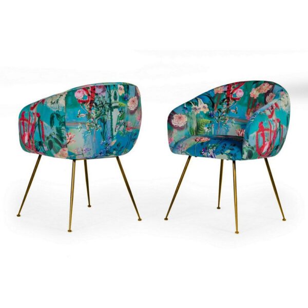 150220266991a52a3f17d.jpeg 25 Inch Dining Chair, Floral Design, Gold Legs, Blue Velvet Upholstery