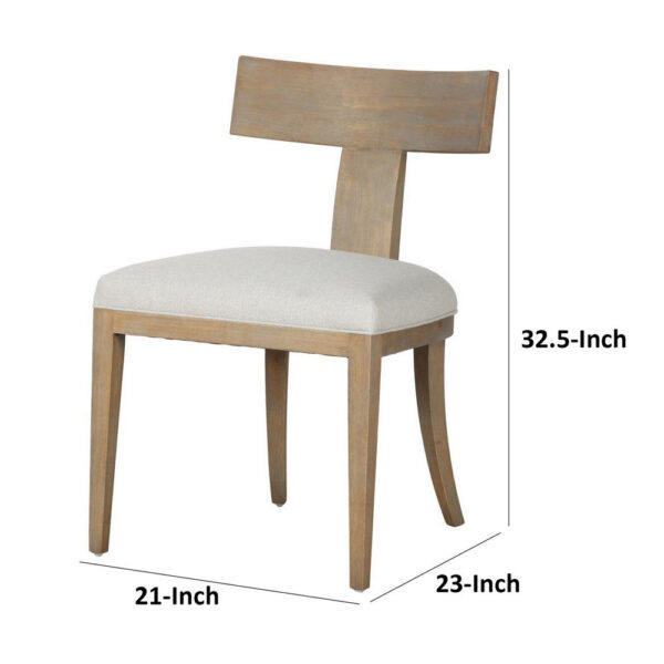 150220266991a55a1f0e4.jpeg 23 Inch Dining Chair Set of 2, T Shape Back, Cushioned, Beige Upholstery