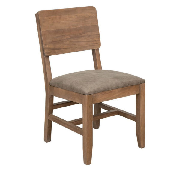 150220266991a560e2fd1.jpeg Umey 20 Inch Dining Side Chair Set of 2, Solid Wood, Brown, Faux Leather