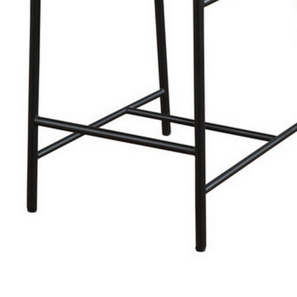 Kive 26 Inch Counter Height Stool Chair, Boucle Channel Tufted, Light Gray