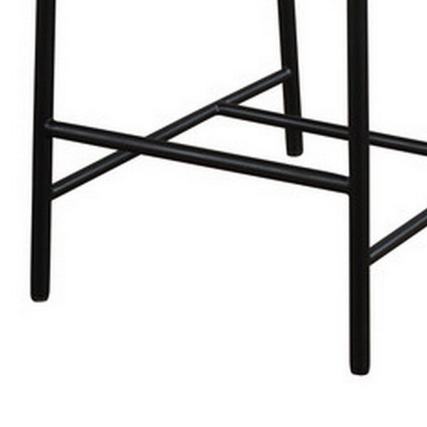 Kive 26 Inch Counter Height Stool Chair, Boucle Channel Tufted, White