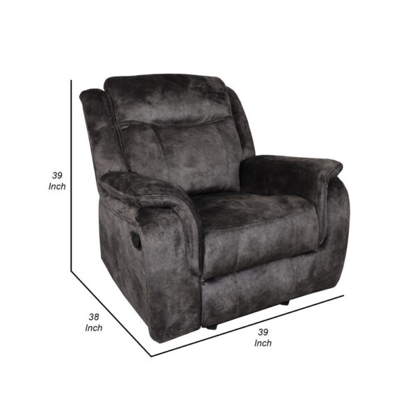 Harbor 38 Inch Power Recliner Chair, Pocket Coils, Gray Faux Suede