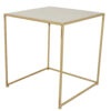 Neci Plant Stand Table Set of 3, Nesting Open Metal Gold Frame, White Top