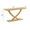 Rase 57 Inch Console Table, Cross Leg Design, Pedestal Base, Brown Wood