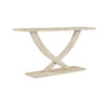 Rase 57 Inch Console Table, Cross Leg Design, Pedestal Base, Whitewash Wood