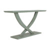 Rase 57 Inch Console Table, Cross Leg Design, Pedestal Base, Gray Green