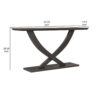 Rase 57 Inch Console Table, Cross Leg Design, Pedestal Base, Black Wood