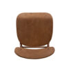 Seln 30 Inch Barstool Chair, Curved Seat, Open Back, Dark Brown Wood