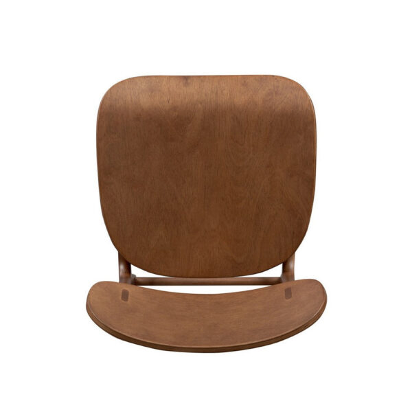 Seln 30 Inch Barstool Chair, Curved Seat, Open Back, Dark Brown Wood