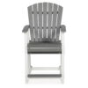 24 Inch Counter Stool Armchair Set of 2, Outdoor Slatted, Gray, White