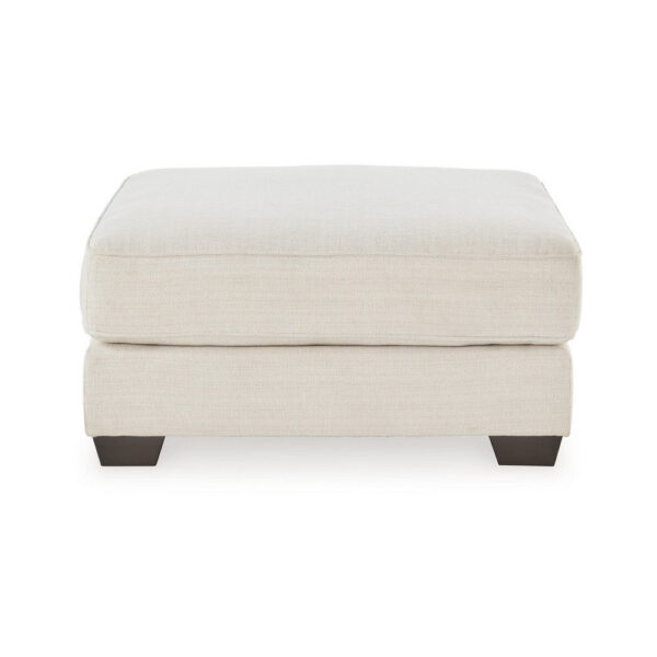 42 Inch Ottoman, Oversized Cushion, Modern Style, Soft Beige Polyester