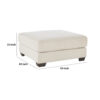 42 Inch Ottoman, Oversized Cushion, Modern Style, Soft Beige Polyester