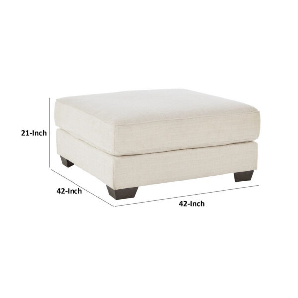 42 Inch Ottoman, Oversized Cushion, Modern Style, Soft Beige Polyester