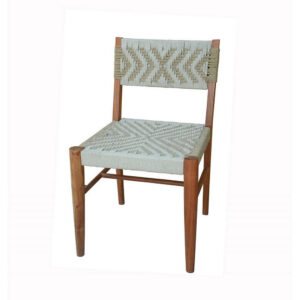 150220266991a762c3cae.jpeg Cero 21 Inch Dining Chair, Woven Cotton Seat and Back, Brown, Gray