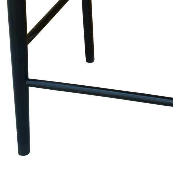 Cero 29 Inch Barstool Chair Set of 2, Wood, Cotton Woven, Black, Gray