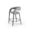 Cid Taya 26 Inch Counter Stool Chair, Tapered Legs, Gray Faux Leather