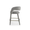 Cid Taya 26 Inch Counter Stool Chair, Tapered Legs, Gray Faux Leather