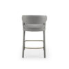 Cid Taya 26 Inch Counter Stool Chair, Tapered Legs, Gray Faux Leather