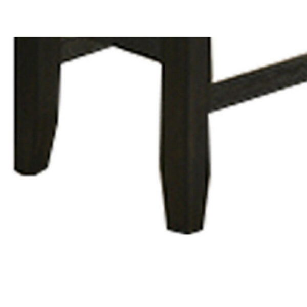 Woodlands 48 Inch Counter Height Bench, Wood, Tufted Seat, Black, White