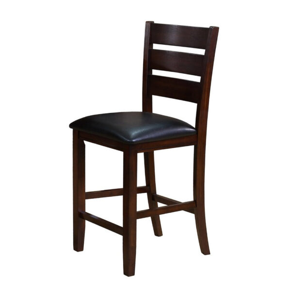 Woodlands 24 Inch Counter Height Chairs, Set of 2, Wheat Fabric Upholstered Seat, Black