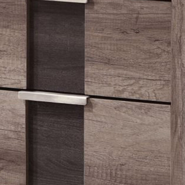 150220266991a8ce017e3.jpeg Rangley 24 Inch Nightstand, 2 Drawers, Chrome Metal Handles, Brown Wood