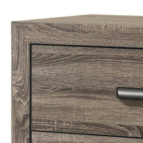 Shannon 45 Inch Tall Dresser Chest, Wood, Metal Handles, 4 Drawers, Brown