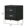 150220266991a9215496c.jpeg Moha 28 Inch Nightstand, Wood, 2 Drawers, Metal Handles, Black Velvet