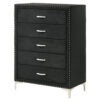 150220266991a9294f3b3.jpeg Moha 50 Inch Tall Dresser Chest, 5 Drawers, Metal Handles, Black Velvet