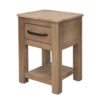 Umey 24 Inch Chairside Table, Drawer, Lower Shelf, Natural Brown Wood