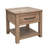 Umey 23 Inch Side End Table, 1 Drawer, Lower Shelf, Natural Brown Wood