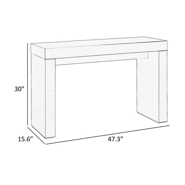 150220266991a9ab44e3d.jpeg Libi 47 Inch Console Table, Minimalist Rectangular Top, Lacquered Gray