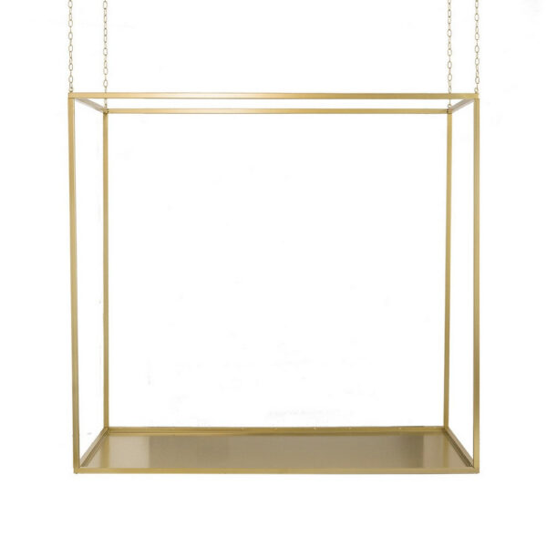 47 Inch Plant Stand with 4 Adjustable Chains, Floating Effect, Iron, Gold
