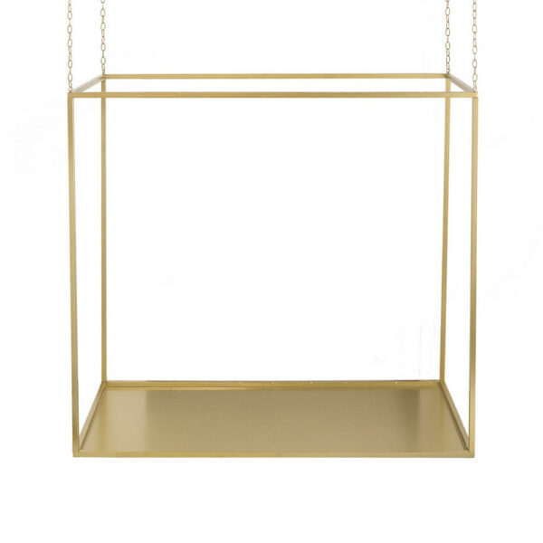 47 Inch Plant Stand with 4 Adjustable Chains, Floating Effect, Iron, Gold