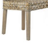 22 Inch Side Dining Chair, Woven Rattan Backrest and Seat, Weathered Gray