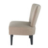 28 Inch Accent Chair, Padded Back, Black Legs, Beige Fabric Upholstery