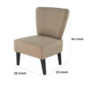28 Inch Accent Chair, Padded Back, Black Legs, Beige Fabric Upholstery