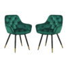 150220266991aaa3ba8e9.jpeg 25 Inch Accent Dining Chair, Curved Back, Gold, Green Velvet Upholstery