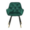 150220266991aaa558add.jpeg 25 Inch Accent Dining Chair, Curved Back, Gold, Green Velvet Upholstery