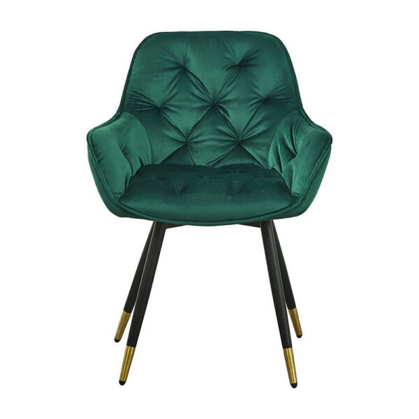150220266991aaa558add.jpeg 25 Inch Accent Dining Chair, Curved Back, Gold, Green Velvet Upholstery