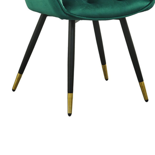 150220266991aaa87b070.jpeg 25 Inch Accent Dining Chair, Curved Back, Gold, Green Velvet Upholstery