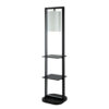 150220266991aaacdda53.jpeg 74 Inch Floor Lamp with 2 Shelves, Round Lampshade, Black Iron, White