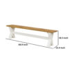 150220266991aad64b113.jpeg 70 Inch Dining Bench, White X Leg Trestle Base, Acacia Wood, Brown Seat