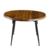 Aji 39 Inch Coffee Table, Oval Brown Wood Grain Acacia Wood Top, Metal Legs