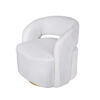 150220266991ab3a3ffc2.jpeg Xion 30 Inch Swivel Accent Chair, White Fabric Upholstery, Gold Iron Base