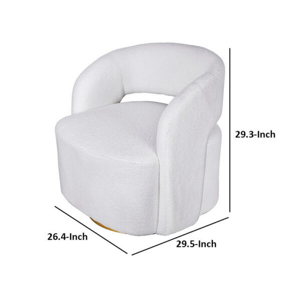 150220266991ab41447c5.jpeg Xion 30 Inch Swivel Accent Chair, White Fabric Upholstery, Gold Iron Base