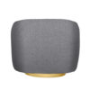 Eros 35 Inch Swivel Accent Chair, Plush Gray Fabric Upholstery, Gold Base